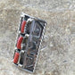 Navajo Red Coral Ring | Sterling Silver | Sz 9 | Authentic Native American Multi-Stone | 10092