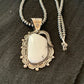 Men's White Buffalo Turquoise Pendant Necklace | Navajo Sterling Silver | 4124