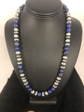 Native American Men's Lapis Necklace | Navajo Sterling Silver | 22" | 8531