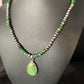 Navajo Green Mojave Turquoise Pendant Necklace | Sterling Silver | Native American Handmade | 13466