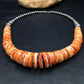 Navajo Spiny Oyster Graduated Necklace | Sterling Silver | Authentic Native American | 23" | 3085