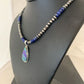 Southwestern Navajo Purple Opal Lapis Pendant Necklace | Sterling Silver | Authentic Native American Handmade | 592