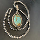 Men's Navajo Turquoise #8 Pendant Necklace | Sterling Silver | Native American Handmade | 13260