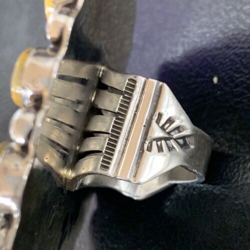 Navajo Yellow Bumblebee Jasper Cluster Ring | Authentic Native American Sterling Silver | Multi-Stone | Sz 6 | 14222