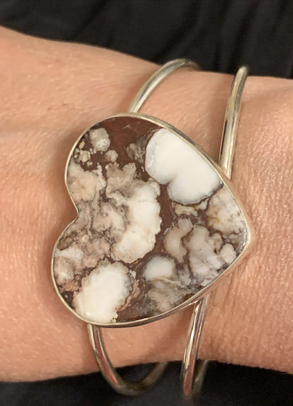 Native American Women's Wild Horse Turquoise Cuff Bracelet | Sterling Silver | Handmade | 10496