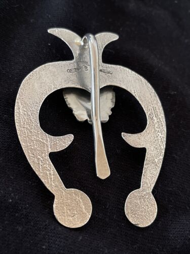 Navajo Orange Spiny Oyster Naja Pendant | Sterling Silver | Authentic Native American Handmade | 1062
