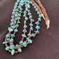 Navajo Kingman Turquoise 3 Strand Necklace | Sterling Silver | Authentic Native American Handmade | 1161