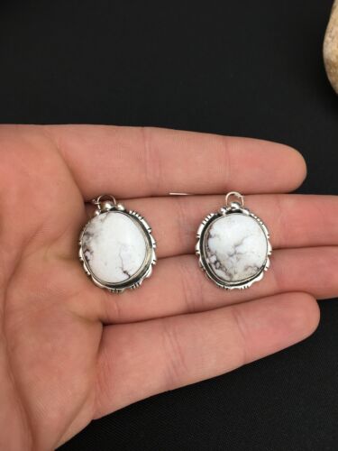 Navajo Wild Horse Turquoise Earrings | Sterling Silver | 1" | Authentic Native American Handmade | 1321