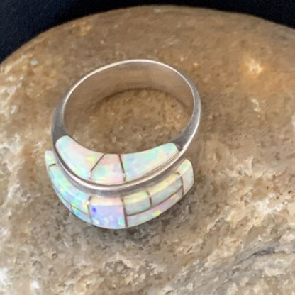 Navajo Pink Opal Inlay Band Ring | Sz 6 | Authentic Native American Handmade | 12403 - Masha USA