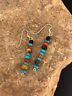 Navajo Sterling Silver Turquoise Tigers Eye Coral Earrings | Southwestern Native American