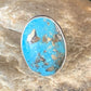 Navajo Blue Turquoise Adjustable Ring | Sterling Silver | Sz 8.5 | Authentic Native American Handmade | 14036