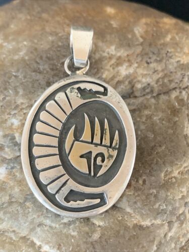 Hopi Bearpaw Pendant | Stamped Sterling Silver | Authentic Native American Handmade | 1398 - Masha USA