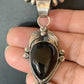 Native American Men's Navajo Pearls Necklace Pendant | Sterling Silver Black Onyx | 13099
