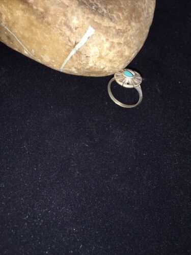 Navajo Women's Turquoise & Mother of Pearl Sterling Silver Ring Sz 6 | Inlay | Handmade 01791