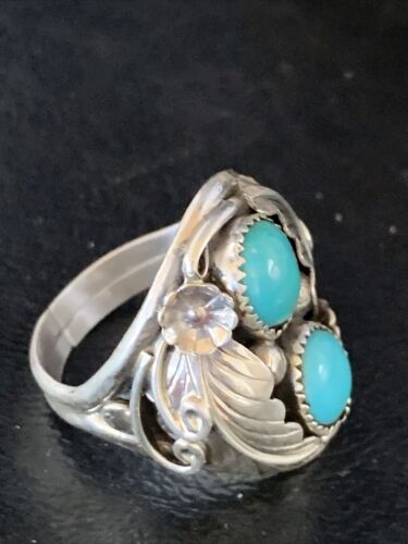 Navajo Kingman Turquoise Multi-Stone Ring | Authentic Native American Sterling Silver | Sz 10 | 14168