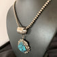 Men's Navajo Blue Spiderweb Turquoise Pendant Necklace | Sterling Silver | Authentic Native American Handmade | 10663