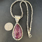 Navajo Purple Spiny Oyster Pendant | Sterling Silver | 2.75" | Authentic Native American Handmade | 14508