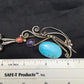 Navajo Kingman Turquoise Pendant Necklace | Authentic Native American Sterling Silver | Multi-Stone | 3043