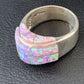 Navajo Pink Opal Inlay Band Ring | Sz 9 | Authentic Native American Handmade | 12407