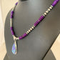 Navajo Purple Sugilite Necklace with Faux Opal Pendant | Sterling Silver | Authentic Native American Handmade | 01916