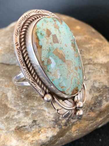Men's Navajo Royston Turquoise Ring | Sterling Silver | Sz 9 | Authentic Native American Handmade | 672