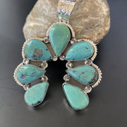 Navajo Pearls Naja Pendant Necklace | Multi-Stone Turquoise | Sterling Silver | Authentic Native American Handmade | 11354