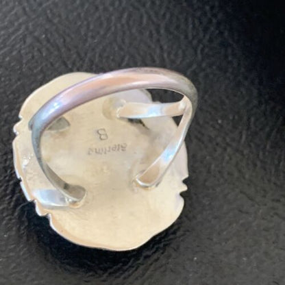 Navajo Blue Kingman Turquoise Ring | Sterling Silver | Sz 8 | Authentic Native American Handmade | 12960