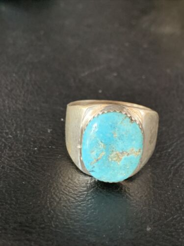 Navajo Blue Kingman Turquoise Ring | Sterling Silver | Sz 11 | Authentic Native American Handmade | 14142