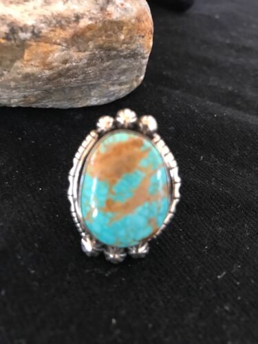 Navajo Blue Turquoise #8 Ring | Sterling Silver | Sz 5.5 | Authentic Native American Handmade | 3531