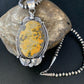 Navajo Bumblebee Jasper Pendant Necklace | Sterling Silver | Authentic Native American Handmade | 14202