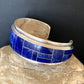 Native American Men's Navajo Blue Lapis Inlay Cuff Bracelet | Sterling Silver | 12233