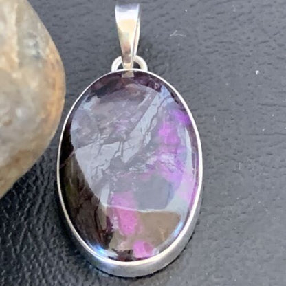 Navajo Purple Sugilite Pendant | Sterling Silver | 1.50" | Authentic Native American Handmade | 10933