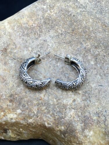 Native American Southwestern Sterling Silver Earrings | 1" | 8985