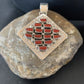 Navajo Red Coral and Multi-Stone Cluster Pendant | Authentic Native American Sterling Silver | 2" | 2101