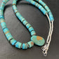 Navajo Green Turquoise Heishi Necklace | Sterling Silver | 22" | Authentic Native American Handmade | 11814