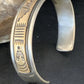 Men's Navajo Handmade Stamped Sterling Silver Cuff Bracelet with 12K Gold | Authentic Native American | 13676