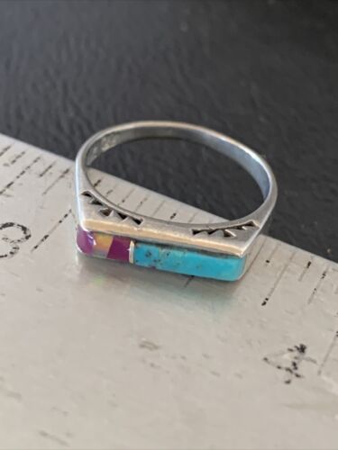 Navajo Blue Turquoise Purple Sugilite Opal Inlay Ring | Sz 6 | Authentic Native American Handmade | 11149