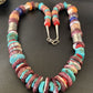 Navajo Turquoise Spiny Oyster Coral Lapis Necklace | Sterling Silver | 24" | Authentic Native American Handmade | 11871