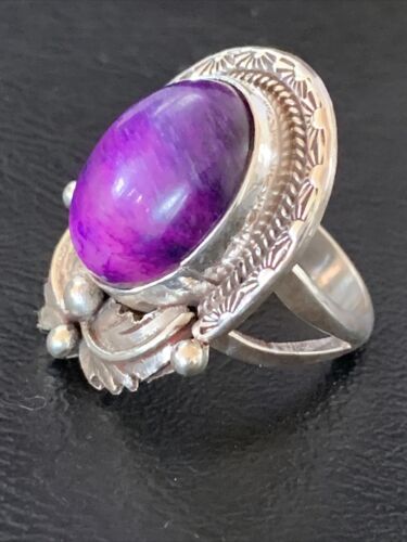 Native American Navajo Purple Sugilite Ring | Sterling Silver | Sz 10 | 10445 - Masha USA