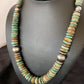 Navajo Pearls Green Turquoise Necklace | Sterling Silver | Authentic Native American | 21" | 12329