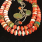 Navajo Green Turquoise & Spiny Oyster Pendant Necklace | Authentic Native American Sterling Silver | Multi-Stone | 8486
