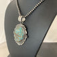 Men's Navajo Pearls Necklace Pendant | Sterling Silver | Blue Turquoise #8 | Authentic Native American Handmade | 526