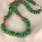 Spiny Green Magnesite Navajo Sterling Silver Necklace | 20" | Southwestern Handmade | 8069