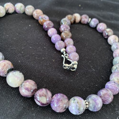 Navajo Charoite Necklace | Sterling Silver | 20" | Authentic Native American Handmade | 01491
