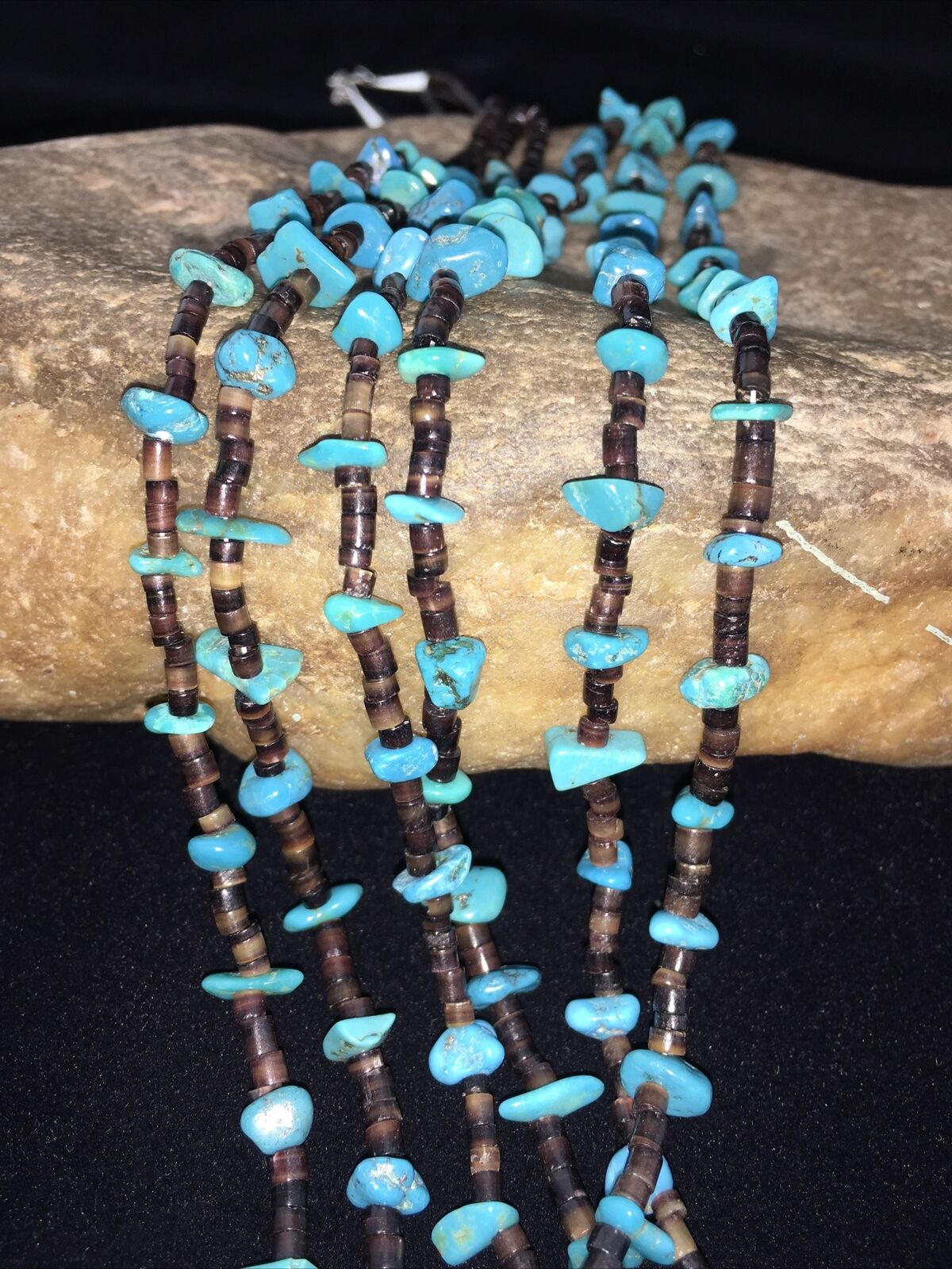 Navajo Blue Nugget Turquoise Necklace | Sterling Silver | Authentic Native American Handmade | 1817