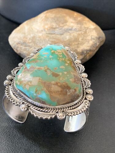 Native American Men's Royston Turquoise Cuff Bracelet | Navajo Sterling Silver | 1415