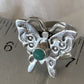 Navajo Blue Turquoise Butterfly Ring | Sterling Silver | Sz Adj 7 | Authentic Native American Handmade | 10676