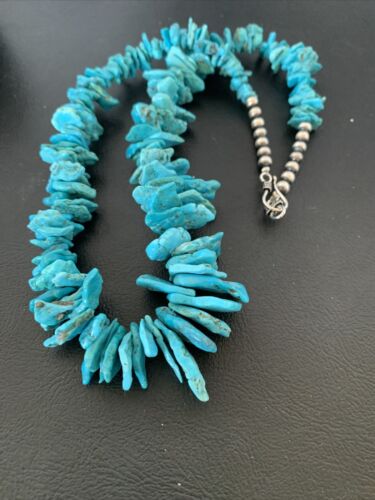 Navajo Pearls Necklace | Sterling Silver | Sleeping Beauty Kingman Turquoise | 18" | 1773
