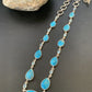 Native American Blue Turquoise Topaz Necklace | Sterling Silver | 20" | Multi-Stone | 10515