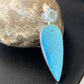 Navajo Blue Topaz Turquoise Multi-Stone Pendant | Authentic Native American Sterling Silver | 3.5" | 10712
